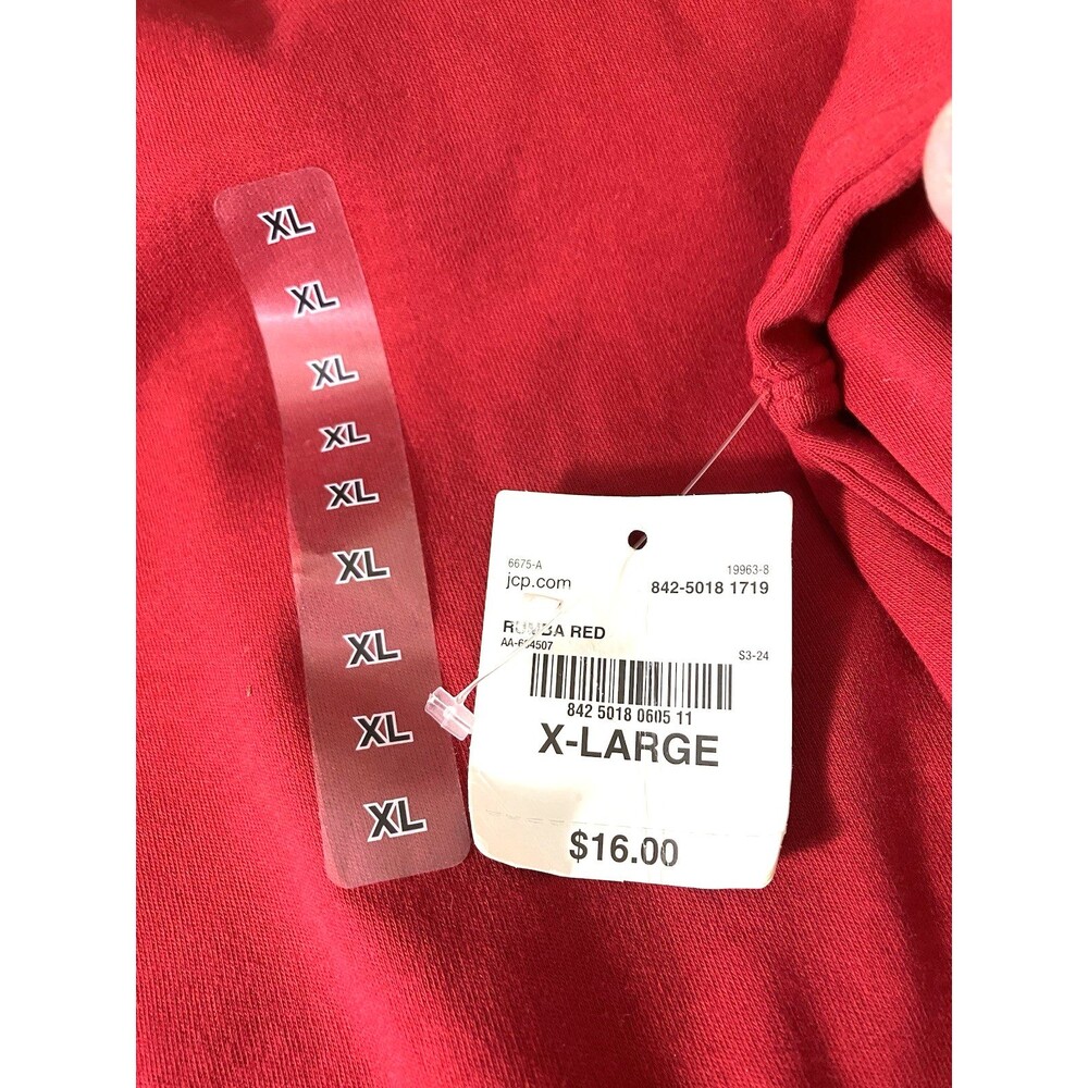 NWT St Johns Bay Womens Red Turtleneck Top Long Sleeve Size  XL - Picture 3 of 5
